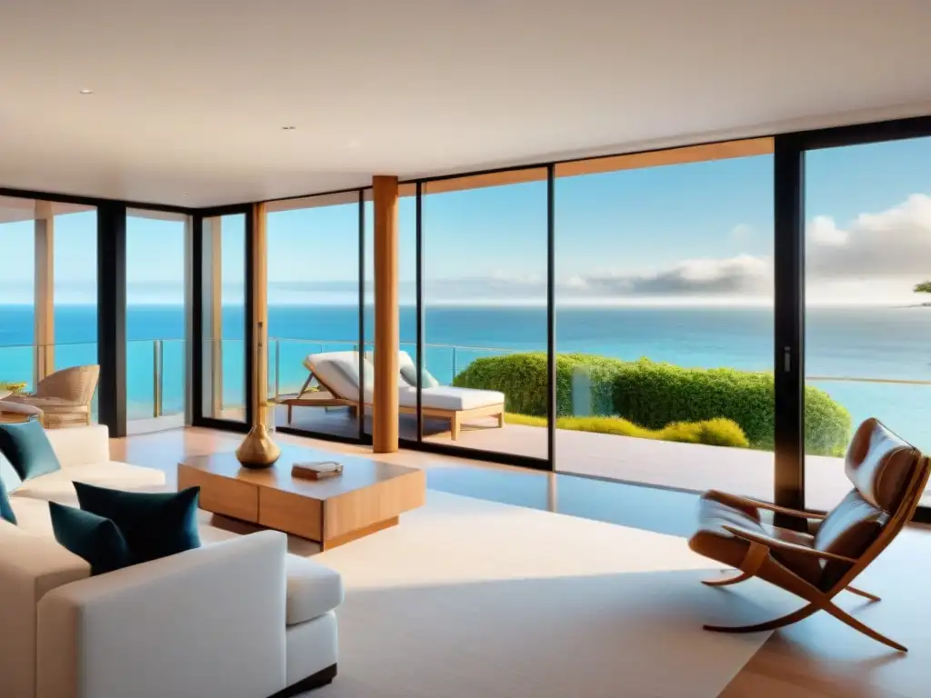Inversión costera: Tour virtual envolvente desde el balcón Un agente inmobiliario presenta una inversión costera con un tour virtual, destacando la vista al mar desde el balcón