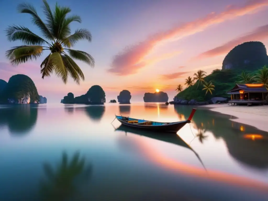 Amanecer dorado en la costa de Vietnam: serenidad en la playa Un amanecer dorado sobre la costa vietnamita, reflejando en el mar tranquilo