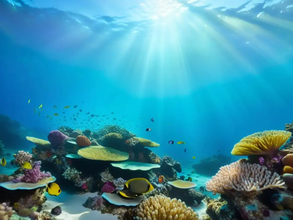 Arrecife de coral: joyas inspiradas en la vida marina Un arrecife de coral vibrante junto a la vida marina, un espectáculo de colores y detalles bajo el agua