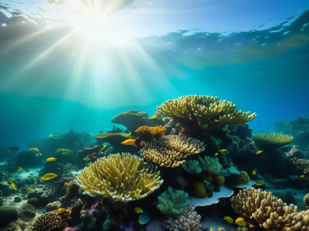 Maravilloso arrecife de coral: diversidad y belleza marina Un arrecife de coral vibrante lleno de vida marina y especies endémicas en ecosistemas costeros