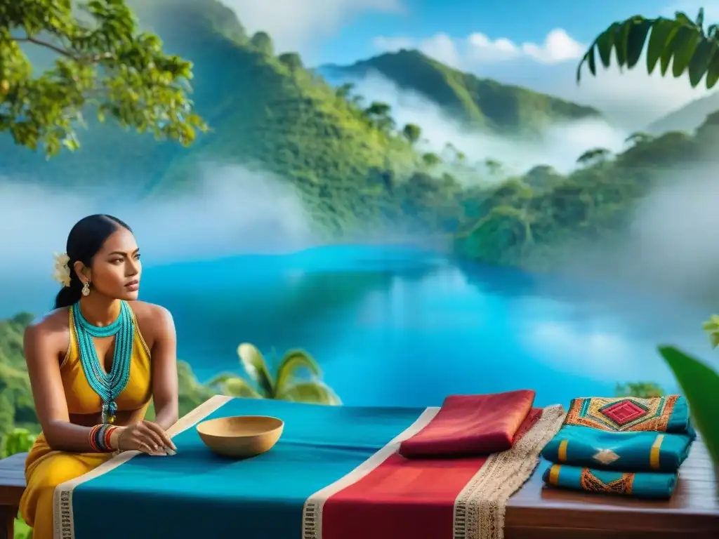 Artesanía indígena en ecoresort: tradición y color Artesanos indígenas crean manualidades en eco resort sostenible, entre textiles coloridos y diseños tradicionales