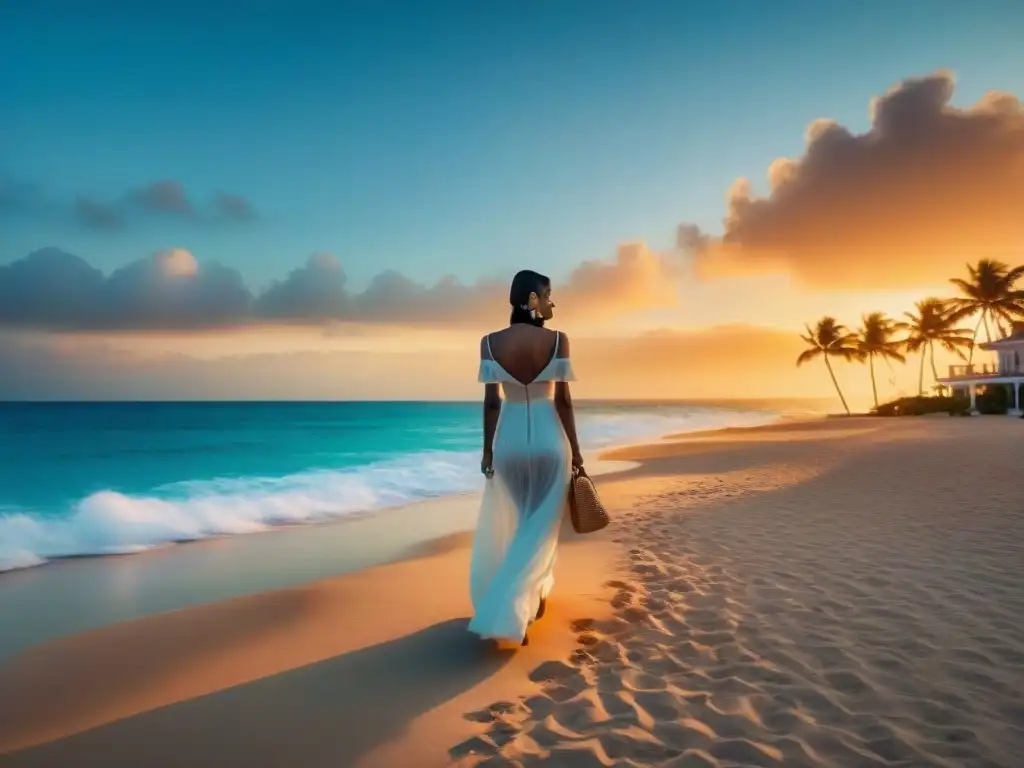 Exclusivo atardecer en paradisíaca propiedad con servicio de lujo Un atardecer de lujo en la playa con servicio concierge de lujo asistiendo a elegantes huéspedes