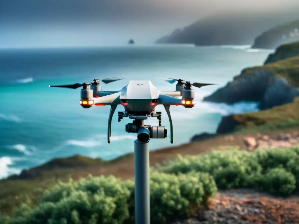 Sistema antidrones avanzado protegiendo propiedad costera Avanzada tecnología antidrones protegiendo propiedades costeras