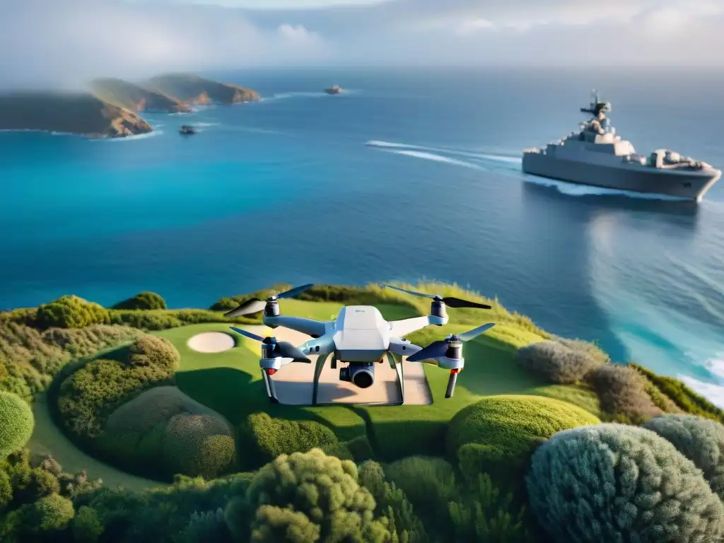 Antidrone de alta tecnología protegiendo propiedad costera Avanzado sistema antidrones protegiendo propiedad costera con tecnología de vanguardia