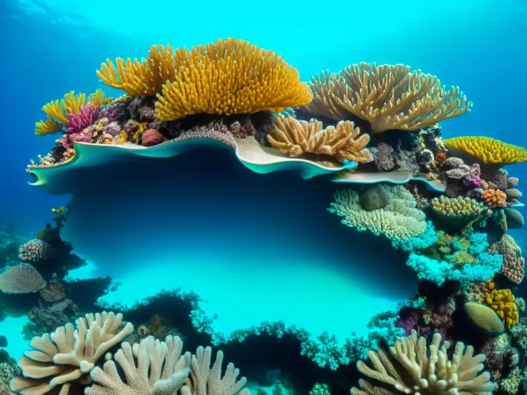 Arrecife de coral vibrante en la Gran Barrera: belleza submarina Aventura de buceo en la vibrante Gran Barrera de Coral con vida marina diversa y colorida