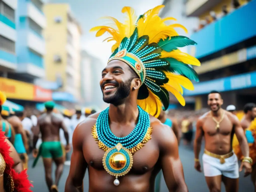 Carnaval de Río: color y alegría en movimiento Viviendo el Carnaval de Río: Explosión de colores y alegría en las calles durante la festividad más famosa de Brasil