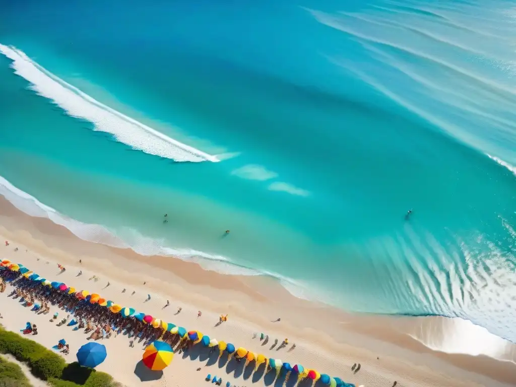 Emocionante carrera en la playa: diversión y acción bajo el sol Una carrera de playa inolvidable: vibrante escena de participantes listos en la línea de salida, bajo el cálido sol dorado