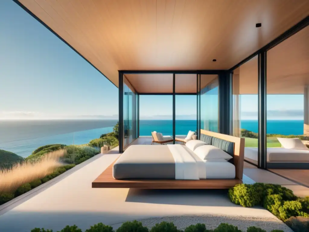 Casa eco en la playa: lujo sostenible con vistas al mar Casa costera eco-amigable con tecnologías verdes, integrando lujo y sostenibilidad en armonía con la naturaleza