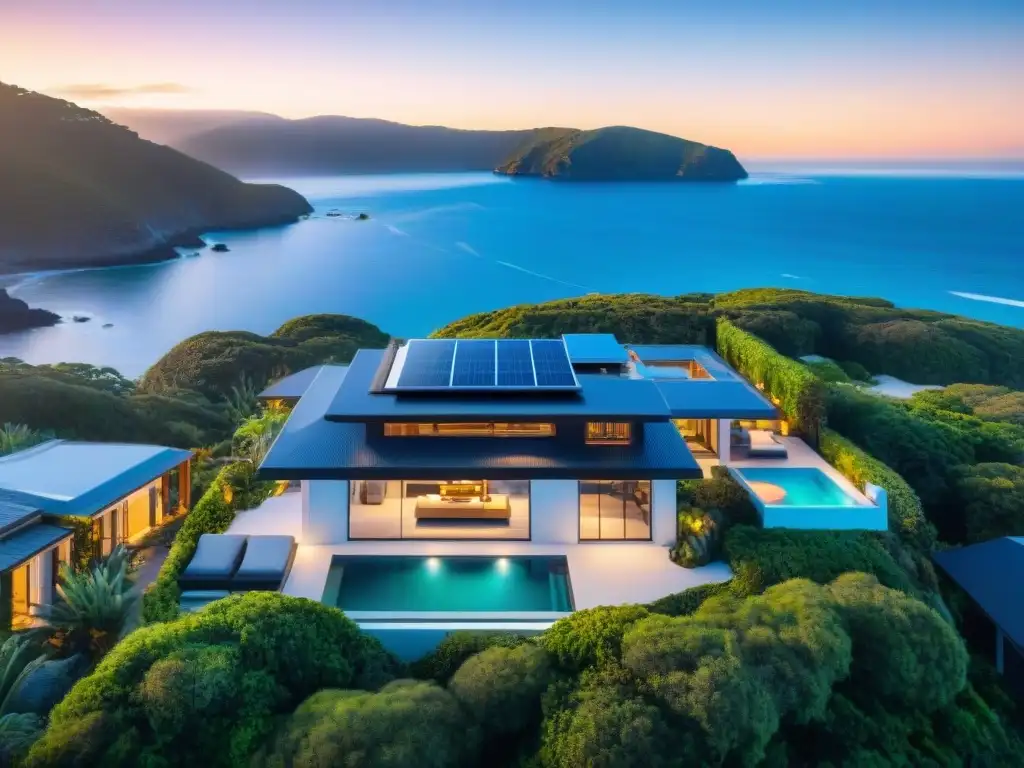 Vivienda costera de lujo con tecnología inteligente y sostenible Casa costera moderna con soluciones domóticas para hogar costero