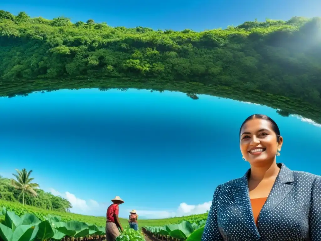 Comunidad sostenible en Riviera Maya: diversidad y compromiso ambiental Comunidad diversa de la Riviera Maya comprometida con el desarrollo sostenible, practicando agricultura orgánica, reciclaje y energías renovables