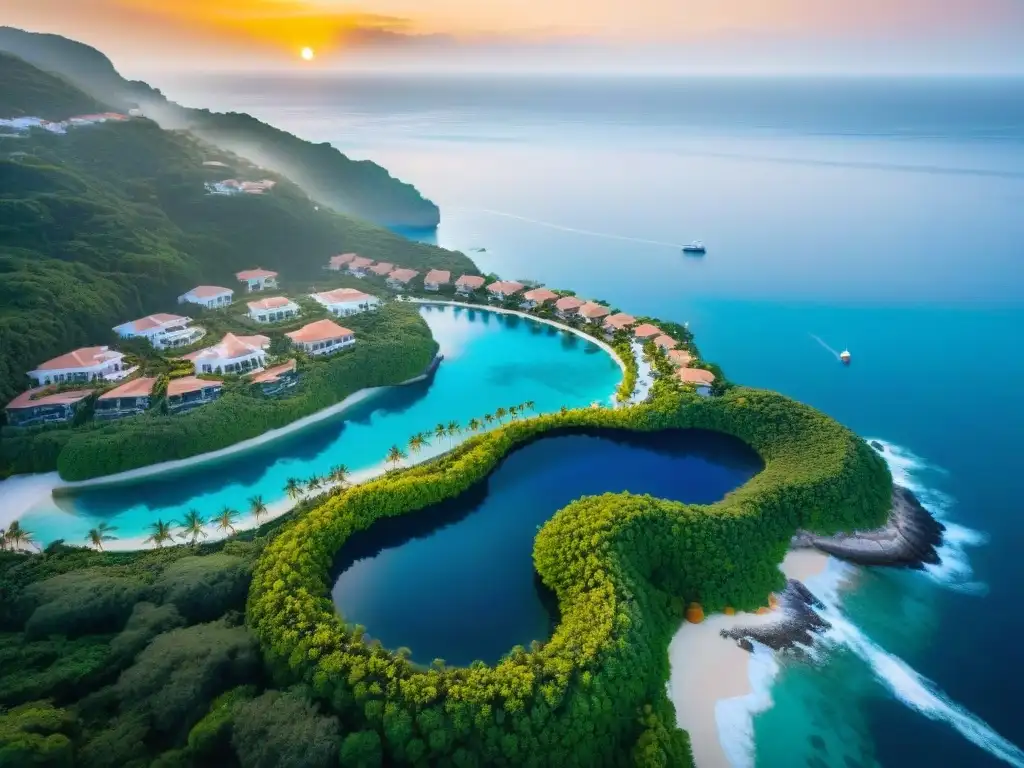 Exclusiva comunidad costera: propiedades de lujo frente al mar Comunidad exclusiva de propiedades costeras de lujo con muelles privados, jardines y piscinas infinitas frente al mar