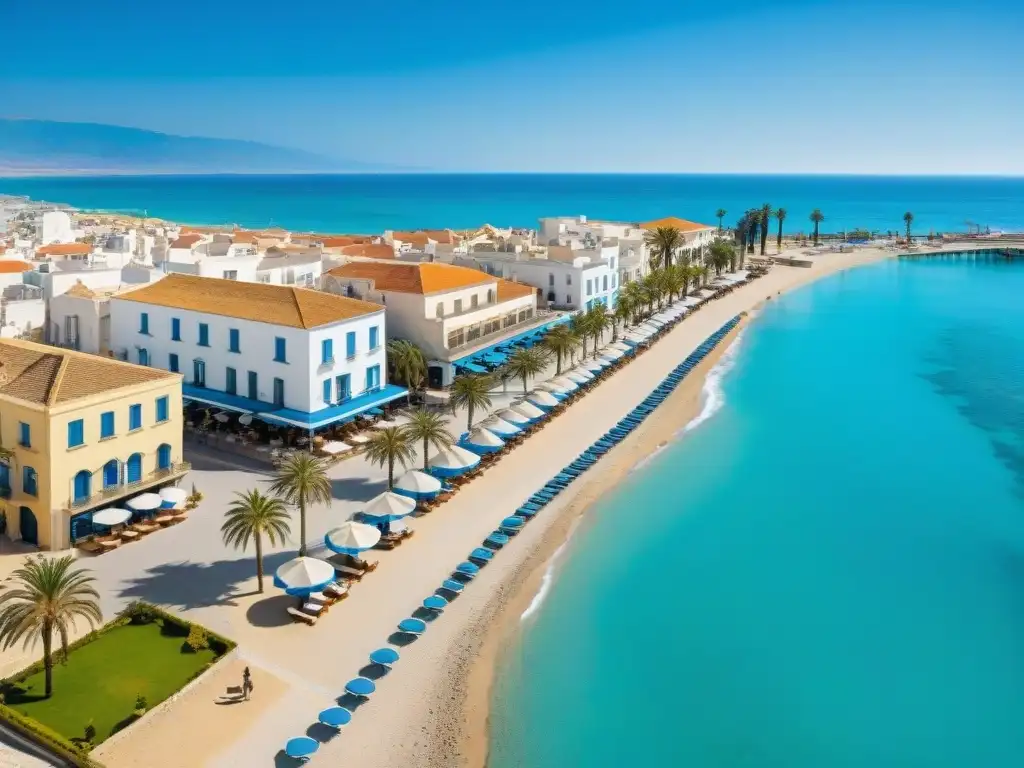 Retirados disfrutan paseo en Larnaca, Chipre Comunidades costeras para retirados: Retirados paseando en Larnaca, Chipre, junto al mar Mediterráneo