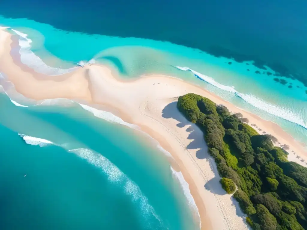 Costa paradisíaca: contrastes entre playas privadas y públicas Contraste entre propiedades privadas y accesos públicos en una costa de aguas turquesas y playas de arena blanca