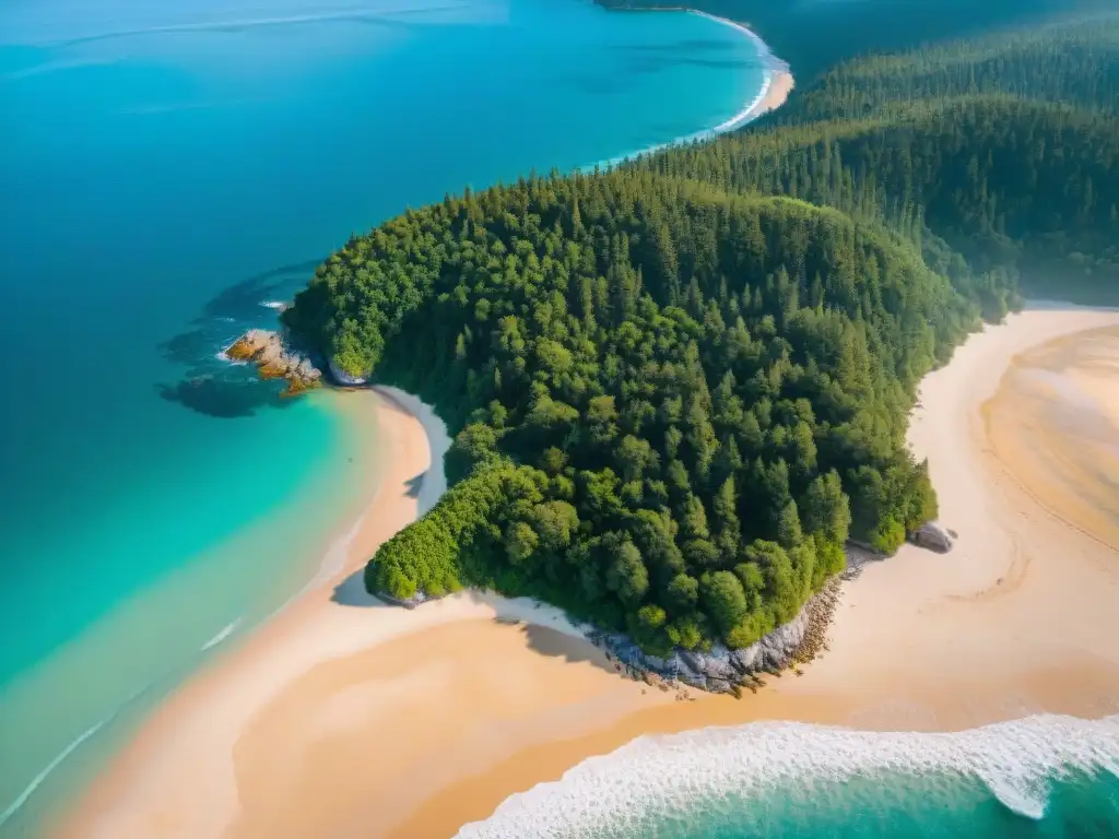 Costa prístina: belleza natural y desarrollo sostenible Costa virgen con aguas turquesa y bosque verde, resaltando la importancia de las regulaciones costeras para inversión inmobiliaria
