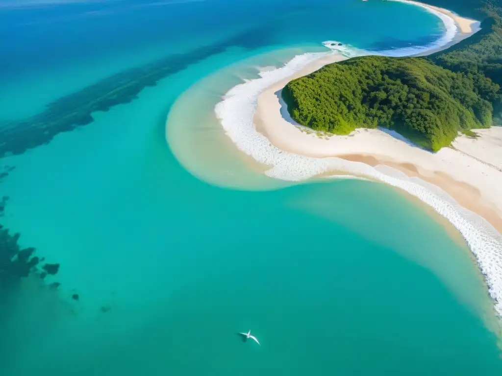 Costa virgen: aguas turquesas y bosque verde Costa virgen con aguas turquesa y bosque verde, resaltando la importancia de la legislación ambiental para proteger el mar