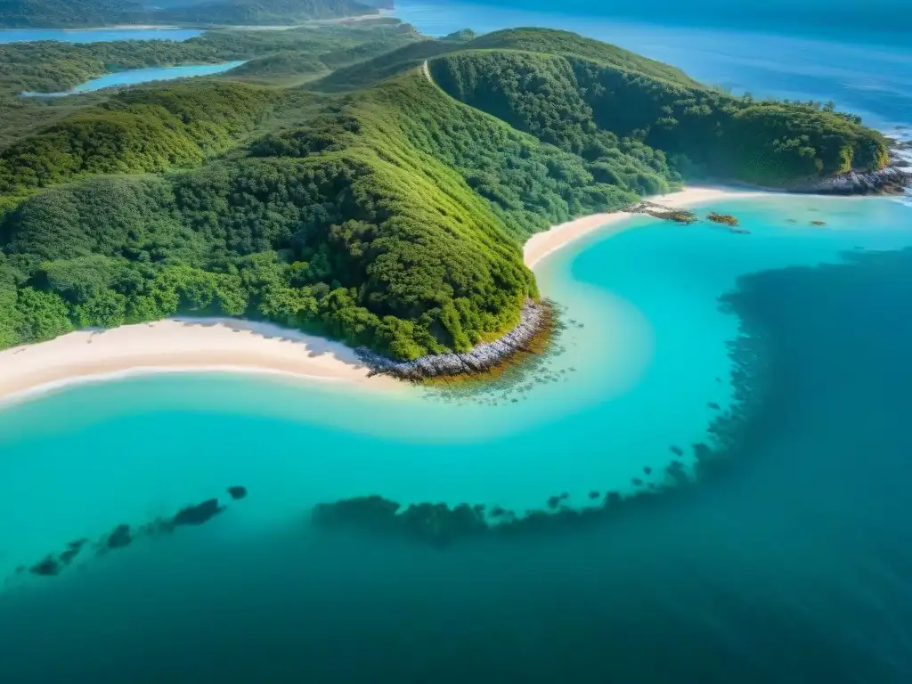 Costa paradisíaca: inversión inmobiliaria frente al mar Costa virgen con aguas turquesas, olas suaves y vegetación exuberante