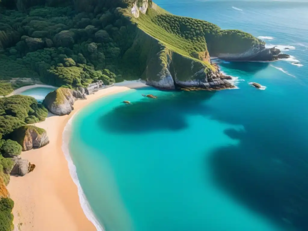 Costa paradisíaca con aguas turquesas y playas doradas Costa impresionante con aguas turquesas y playas doradas, ideal para la búsqueda de propiedad costera con tecnología
