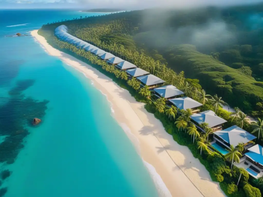 Costa paradisíaca: lujo y naturaleza en armonía Costa paradisíaca con aguas turquesa y vegetación exuberante, que ejemplifica la legislación ambiental desarrollo costero