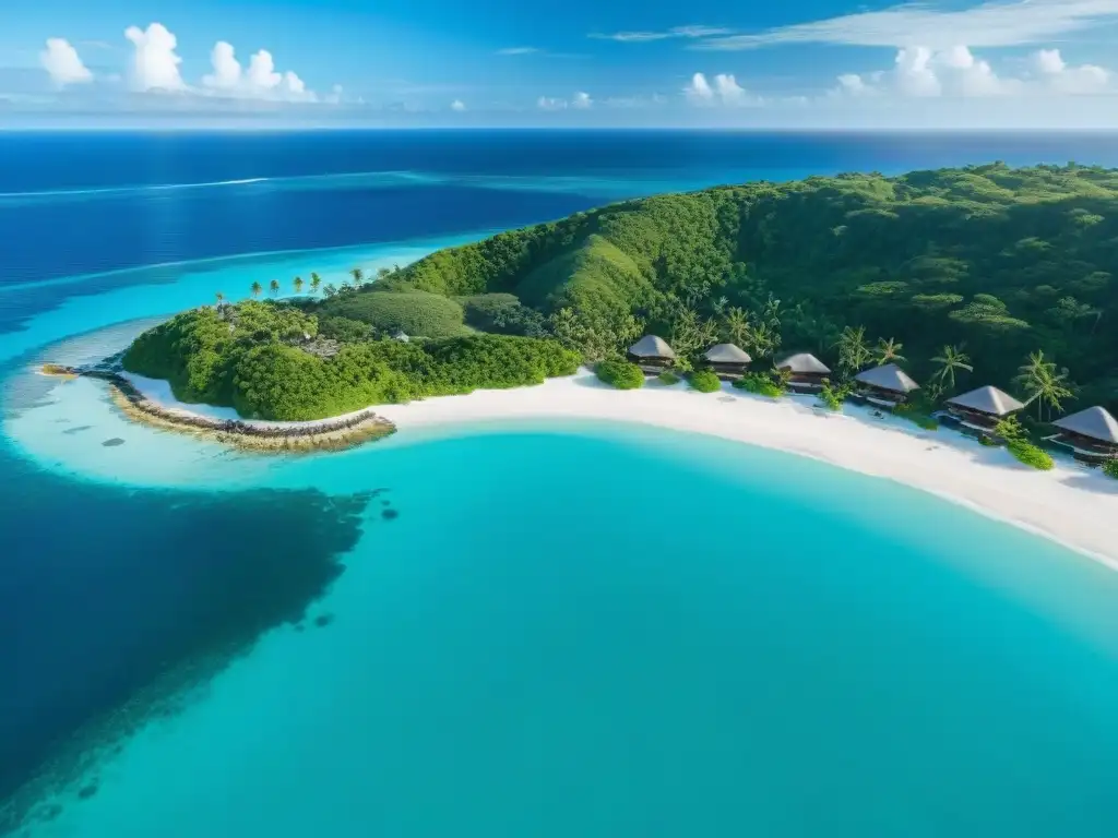 Paraíso costero: playas de arena blanca y aguas turquesas Costa paradisíaca con aguas turquesas y playas de arena blanca, villas de lujo y palmeras