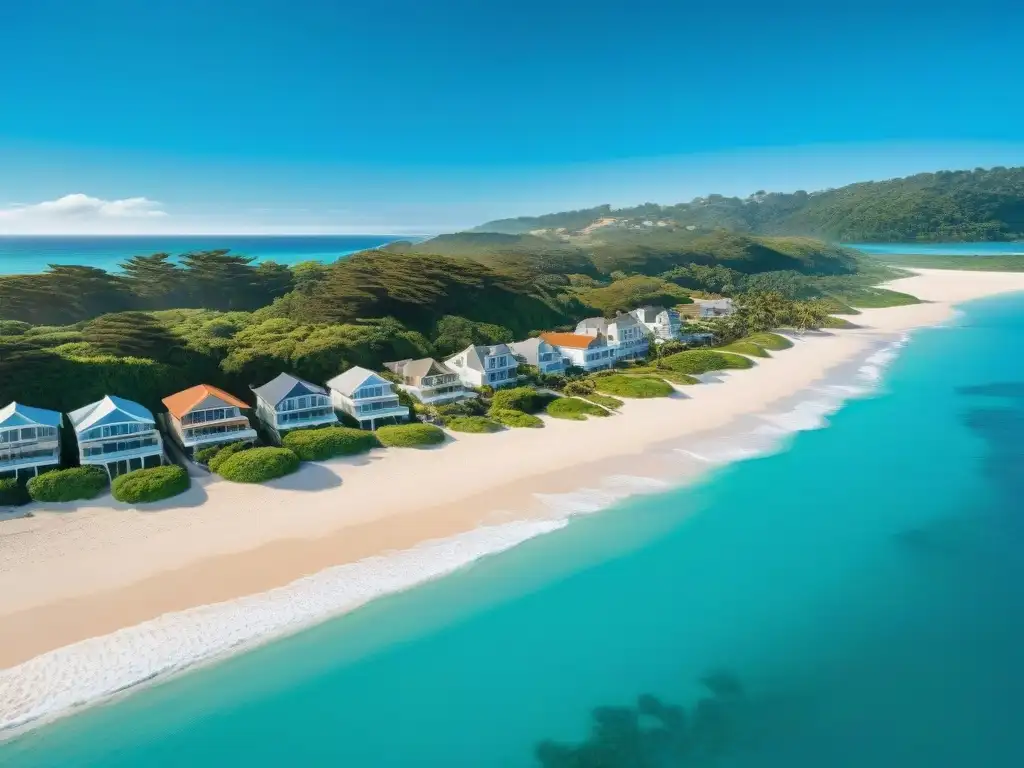 Costa paradisíaca: propiedades costeras y tranquilidad Costa paradisíaca con aguas turquesas, playas blancas, vegetación exuberante y propiedades frente al mar