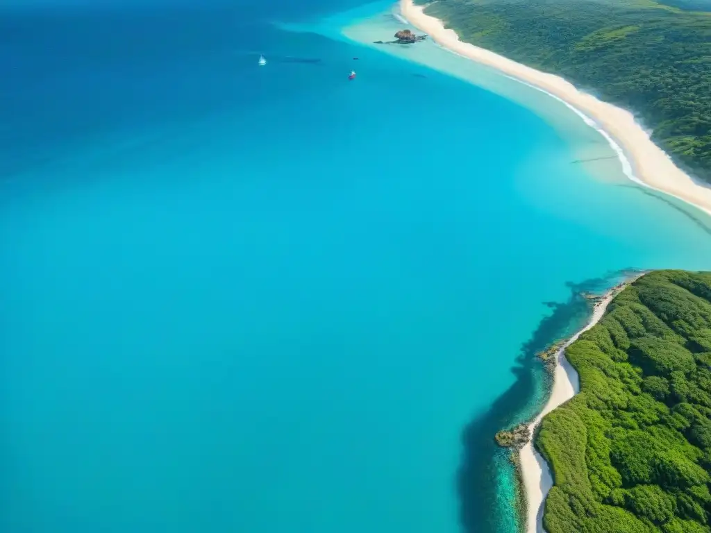 Costa prístina: equilibrio entre tierra y mar Costa prístina donde se unen aguas turquesas y playas doradas, resaltando la conservación costera y leyes marinas
