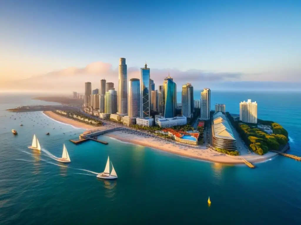 Espectacular ciudad costera al atardecer: modernidad y tranquilidad marina Vivir en la Costa: Ventajas y Desventajas