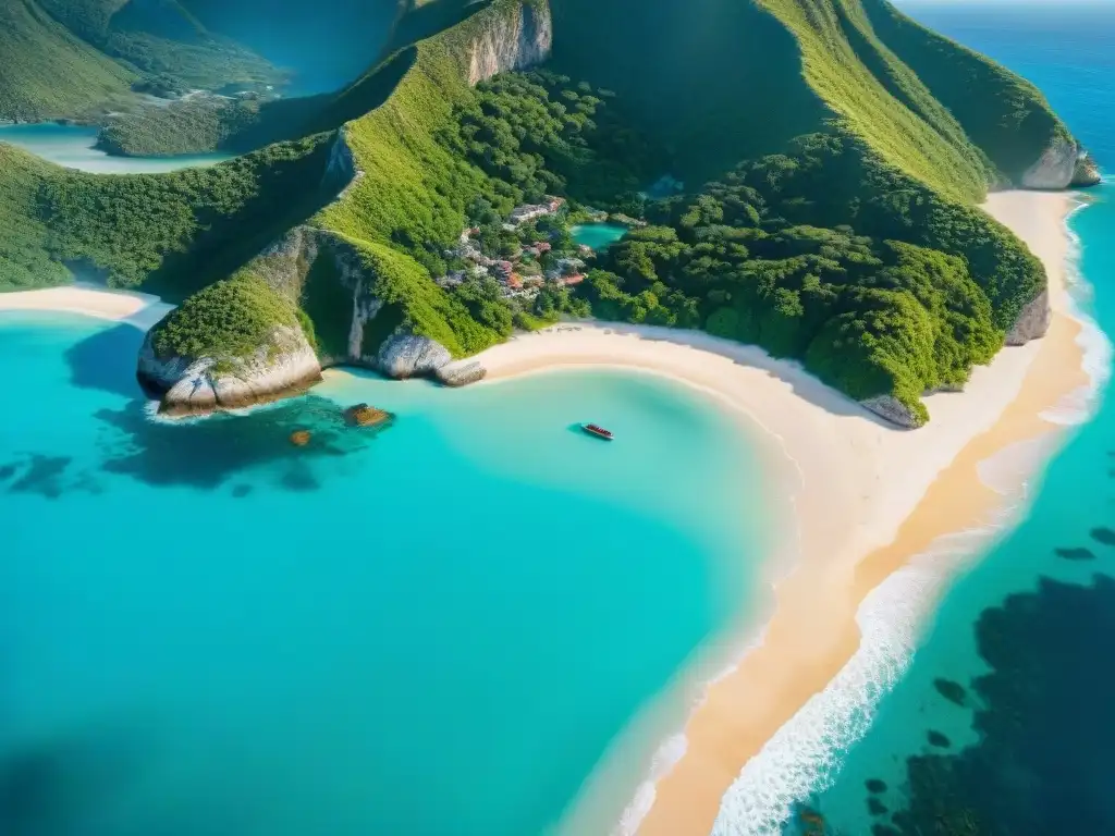 Costa prístina: naturaleza y turismo en armonía Costa vibrante con aguas turquesas, playas doradas y vegetación exuberante