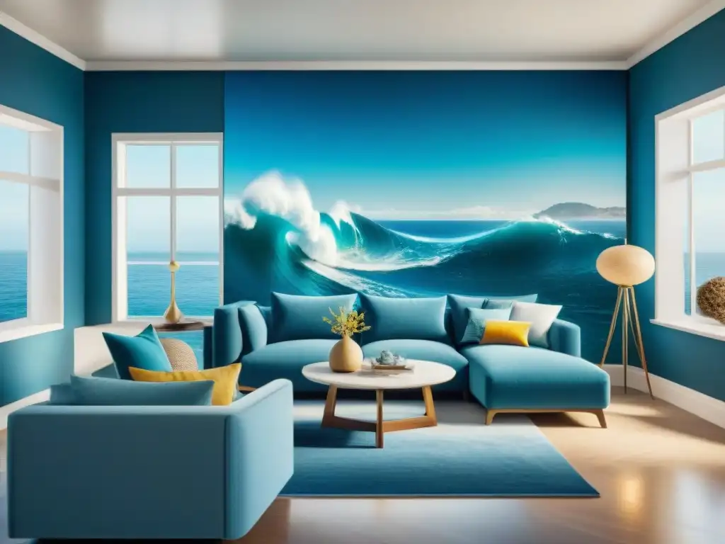 Decoración costera en realidad aumentada: visualiza tu hogar perfecto Decoración costera en casa con tecnología de realidad aumentada para visualizar la decoración antes de mudarse