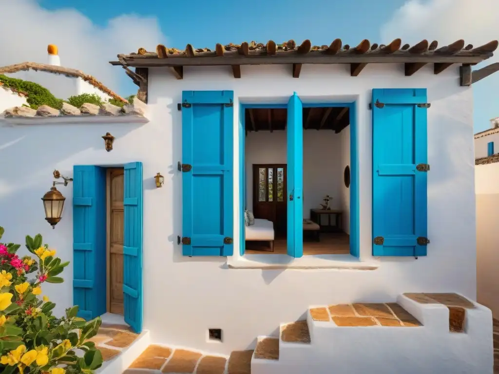 Detalles únicos: Restauración de casa histórica junto al mar Detalles vibrantes de una casa costera histórica restaurada con modernización, mostrando encanto tradicional