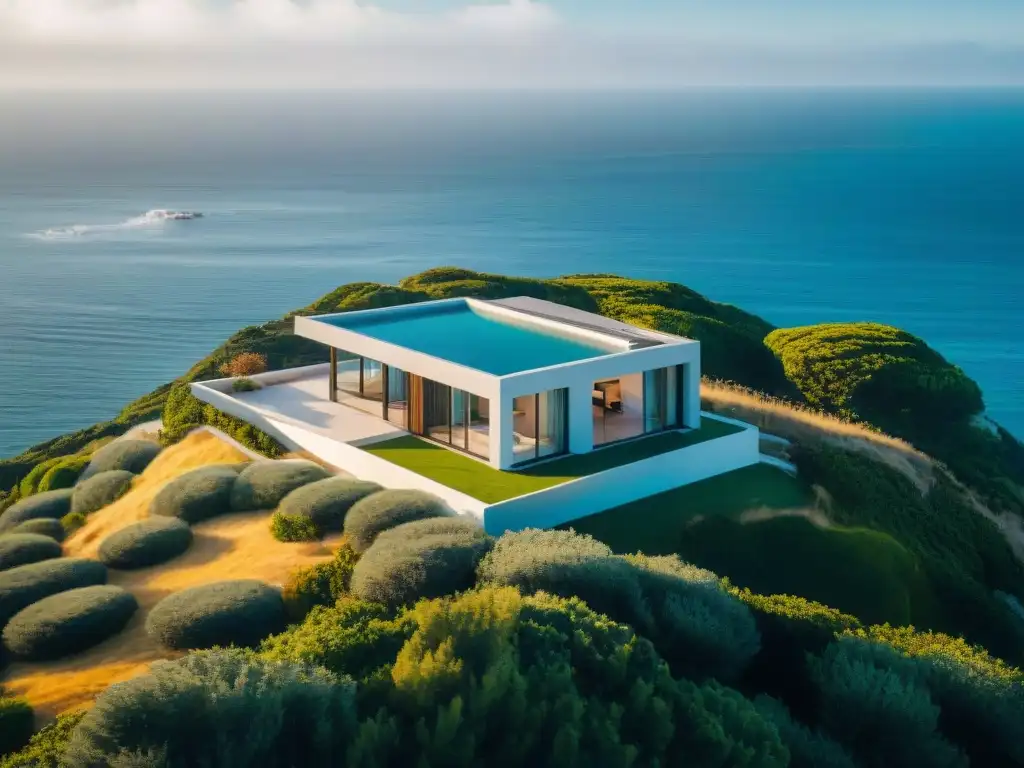 Residencia costera minimalista: armonía en el mar Diseño exterior casas costeras simple: Hogar minimalista junto al mar, líneas limpias y ventanales grandes en armonía con la naturaleza