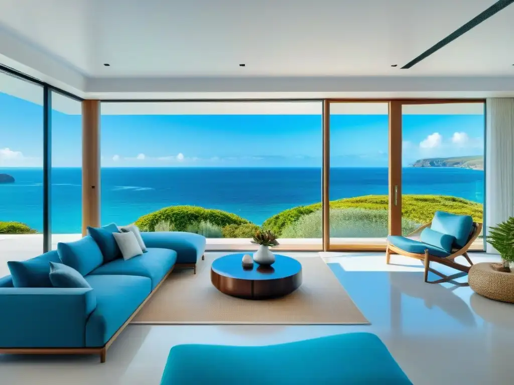 Propiedad costera moderna: diseño elegante con vistas al mar Diseño exterior de propiedad costera moderna con vistas panorámicas al océano y amplios ventanales