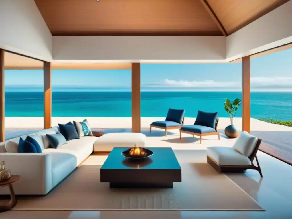 Smart Home Integrado en Casa Playera de Lujo Domótica en casa de playa: sistema moderno integrado en lujosa vivienda playera con tecnología y decoración costera