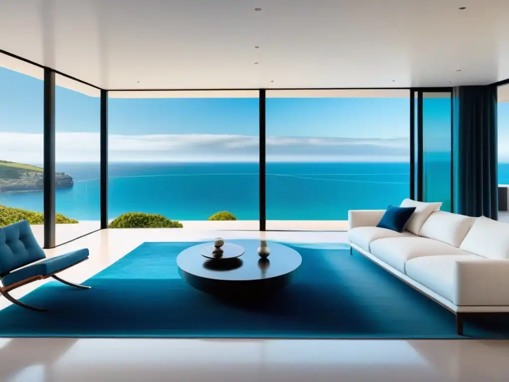 Domótica de lujo en casa costera: moderna integración Domótica en propiedades costeras: integración moderna y lujosa en hogar inteligente frente al mar