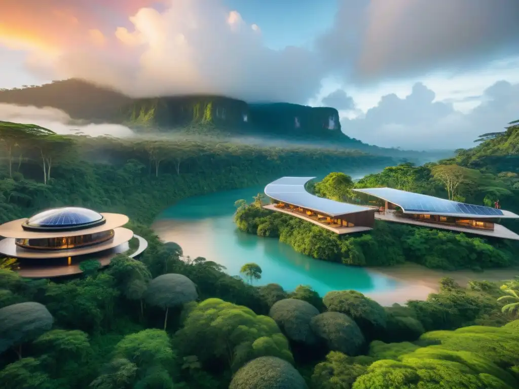 Paraíso sostenible: EcoResort de lujo en la selva tropical Un EcoResort de diseño sostenible en la selva tropical: lujo en armonía con la naturaleza
