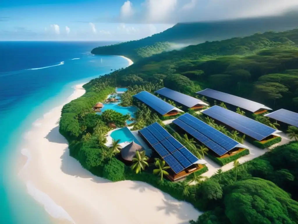 Resort EcoSostenible: Lujo verde entre playa y selva Un EcoResort innovador con Arquitectura Verde en EcoResorts Costeros, fusionando lujo moderno y conservación ambiental en un entorno paradisíaco