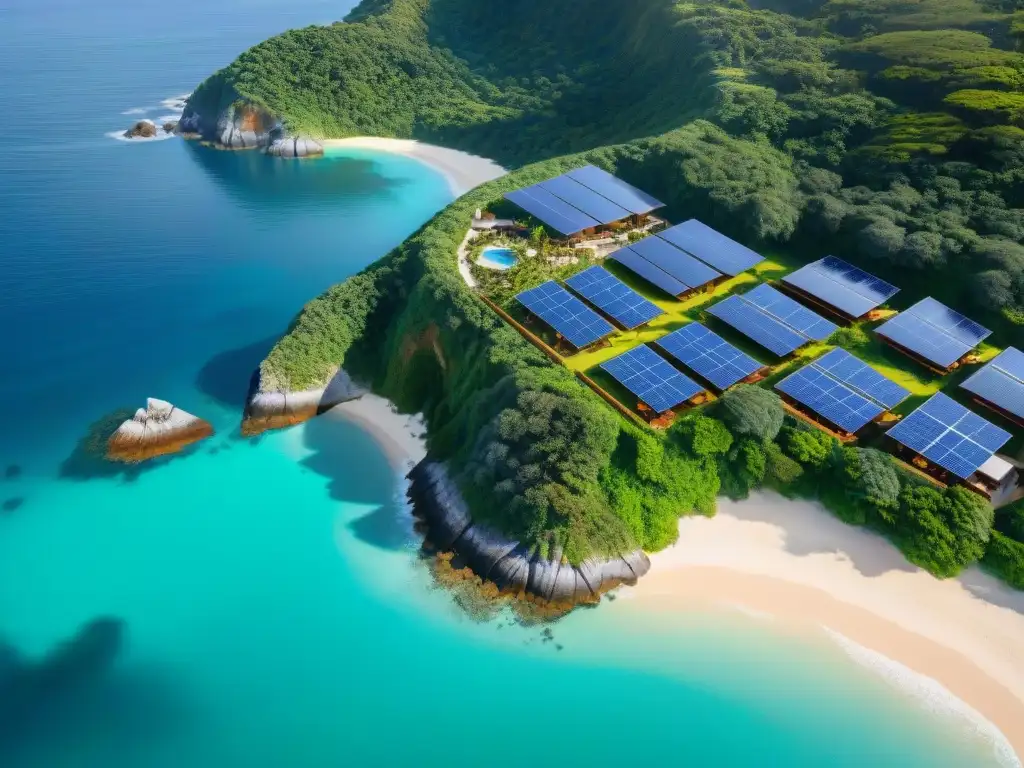 Paraíso sostenible: lujo y cuidado ambiental en ecoresort ecológico EcoResort sostenible junto al mar: lujo, naturaleza y cuidado ambiental en armonía costera