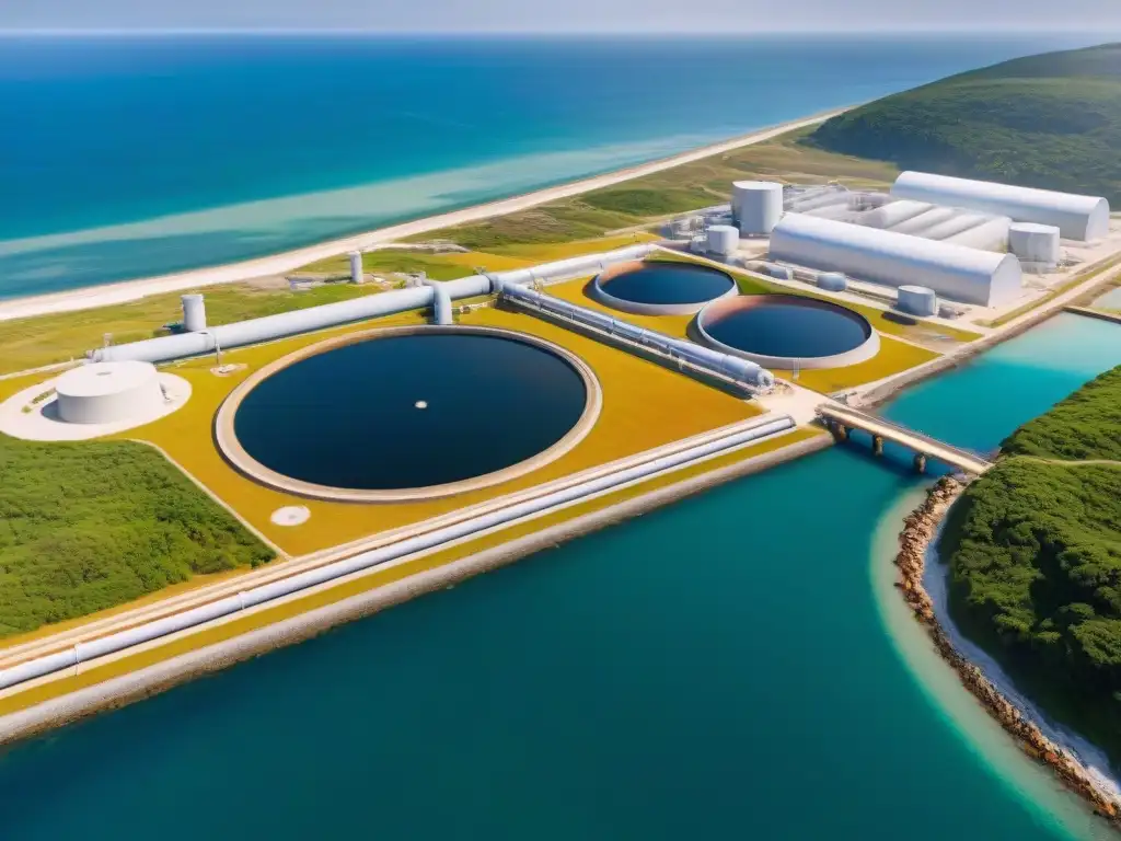 Planta de tratamiento de aguas en la costa: tecnología avanzada y conservación ambiental Eficiente y sostenible tratamiento de aguas residuales costeras en planta avanzada junto al mar