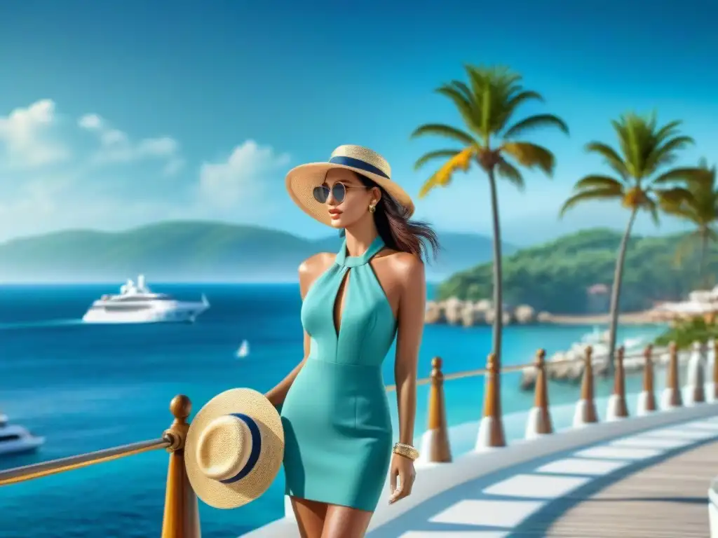 Paseo costero de lujo: moda y elegancia junto al mar Elegante paseo costero con moda costera tendencias estilo playa