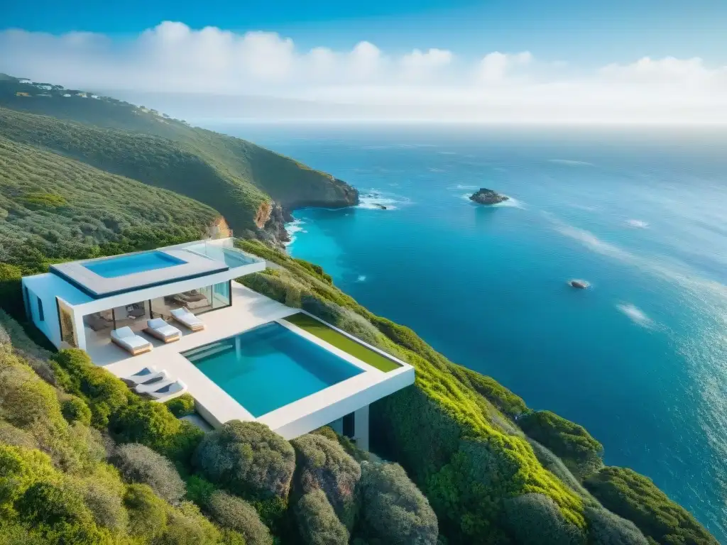 Residencia de lujo en acantilado con vistas al mar Elegante propiedad costera con vistas marítimas, diseño moderno y piscina infinita