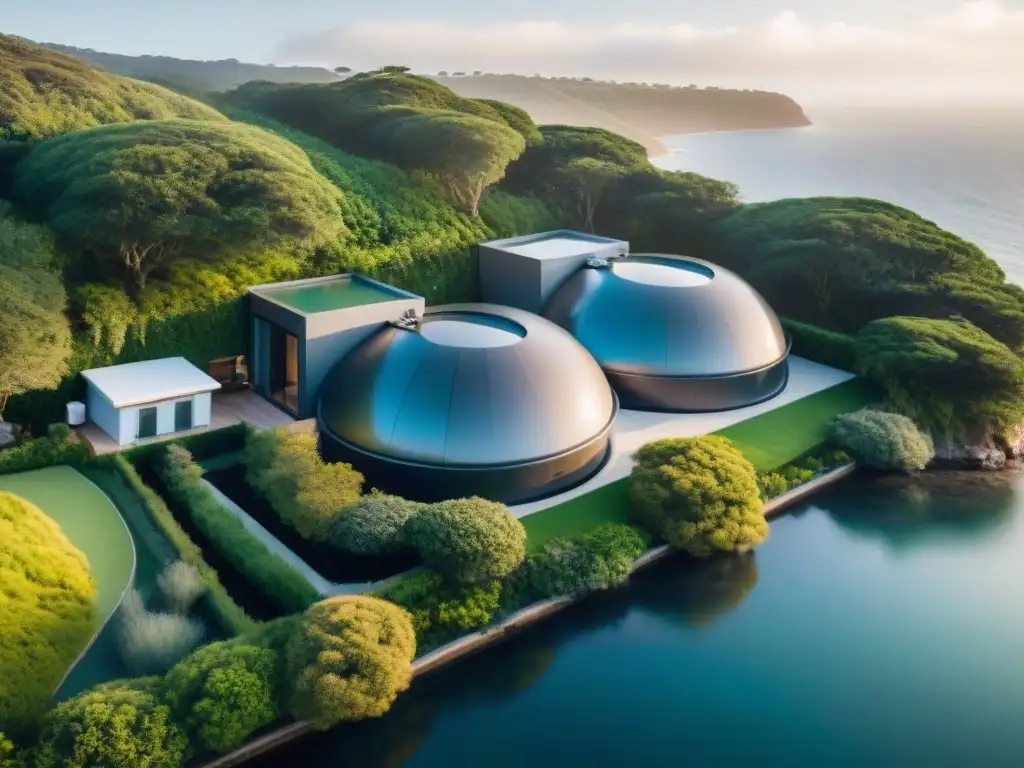 Propiedad costera con sistema de recolección de agua de lluvia integrado Un elegante sistema de recolección de agua lluvia en una propiedad costera, integrado a la perfección en el paisaje