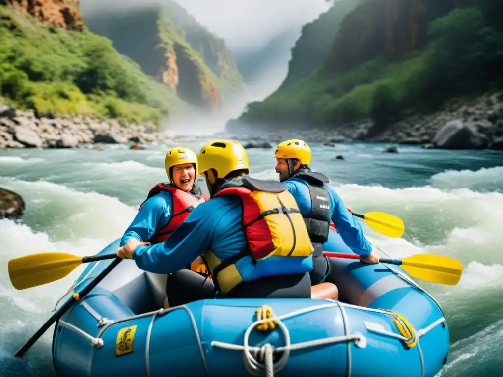 Emoción en el río: Rafting en cañón costero Emocionante rafting en ríos costeros con rápidos y belleza natural en cañón rocoso