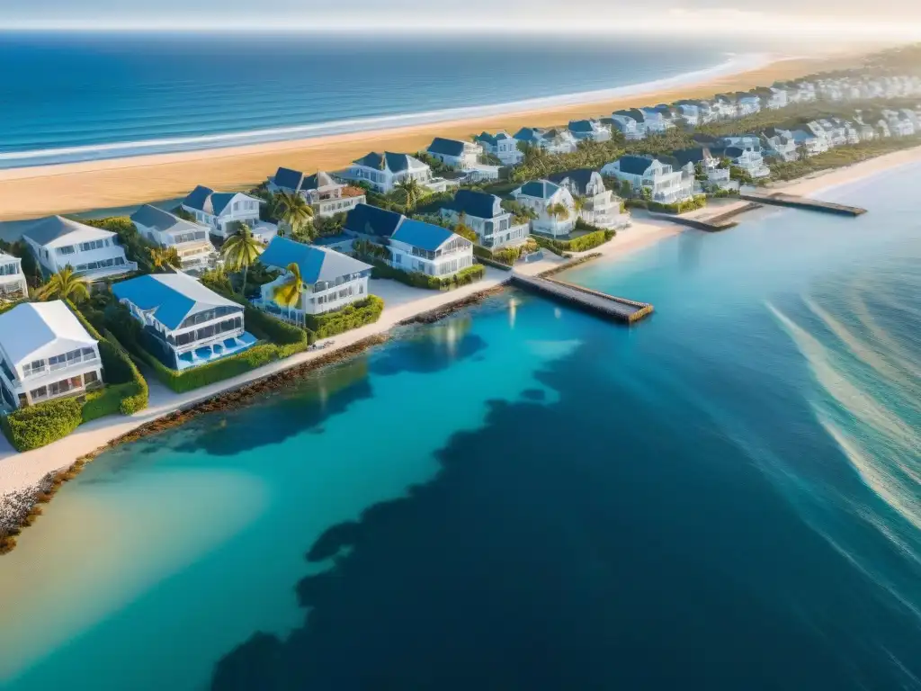 Costa dorada: lujo y tranquilidad en un pueblo costero Encantador pueblo costero bañado en luz dorada, con propiedades frente al mar y calles bordeadas de palmeras