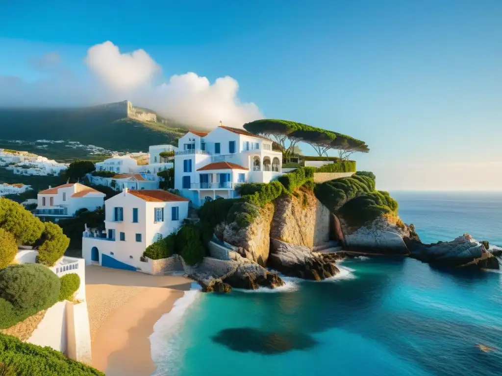 Encanto costero: Casa blanqueada en acantilado Encantadora casa costera restaurada, con detalles arquitectónicos y vistas al mar