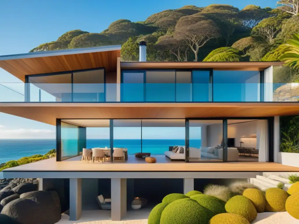 Renovación costera: transformando una vivienda con vistas al mar Equipo de arquitectos y constructores renovando una propiedad costera con decoración de alta gama