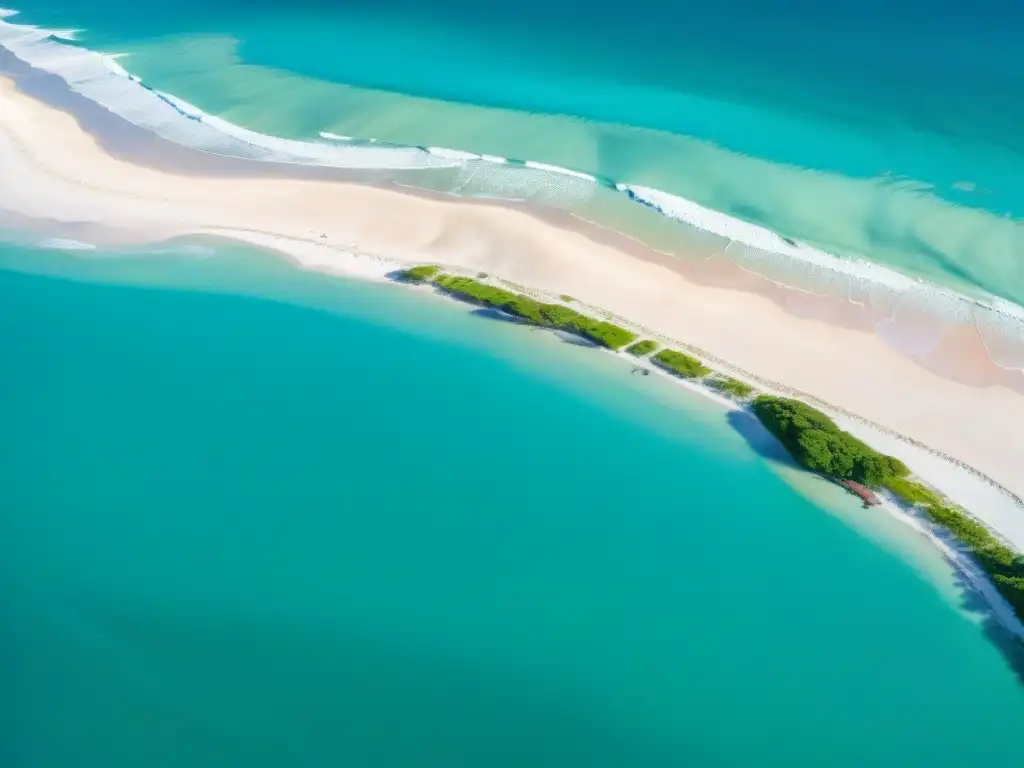 Equipo científico lucha contra erosión costera en paraíso tropical Equipo previene erosión costera en playa tropical paradisíaca