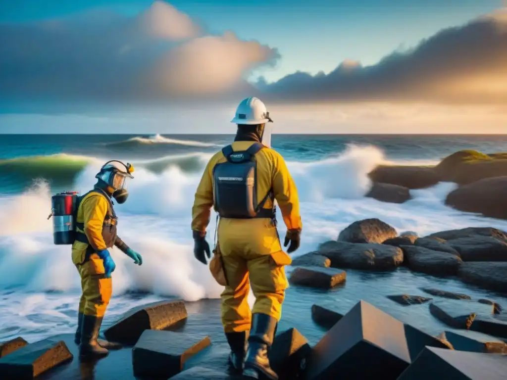 Restauración profesional de propiedad costera al atardecer Equipo de expertos en materiales restauración propiedades costeras preservando una propiedad histórica frente al mar al atardecer