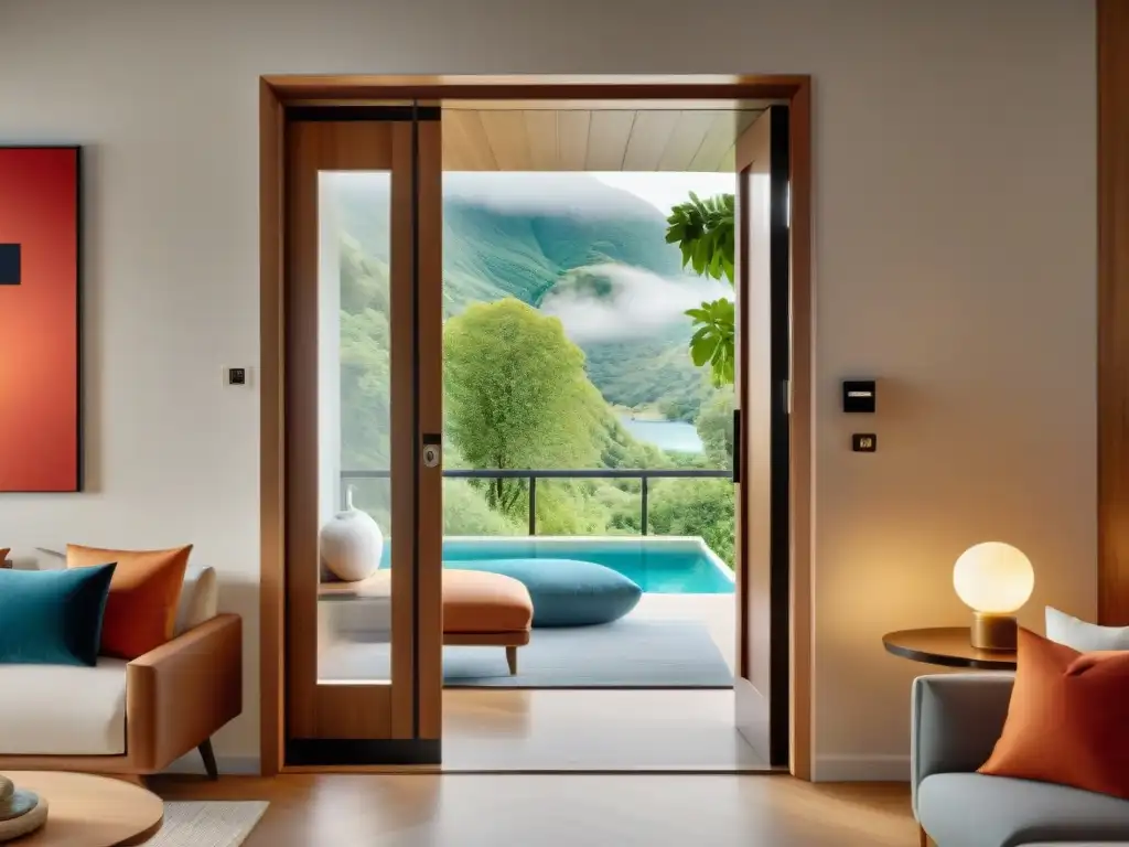 Vacaciones seguras y acogedoras en alquiler moderno Una escena acogedora y segura en alquiler vacacional