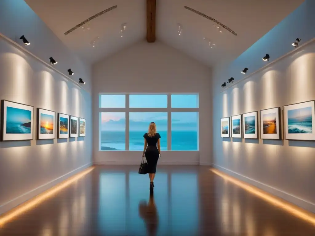 Galatea Art Gallery: Arte costero al atardecer Exclusiva galería costera al atardecer con visitantes y arte contemporáneo