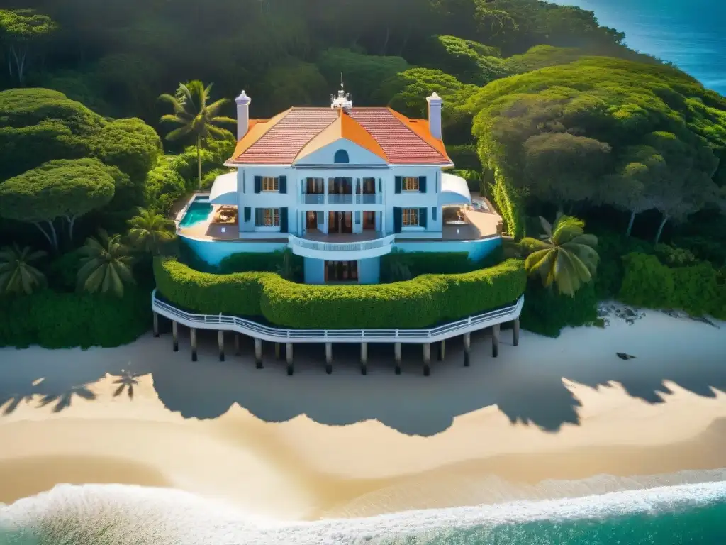 Residencia costera de lujo: opulencia frente al mar Exclusiva mansión costera con piscina, muelle privado y yate