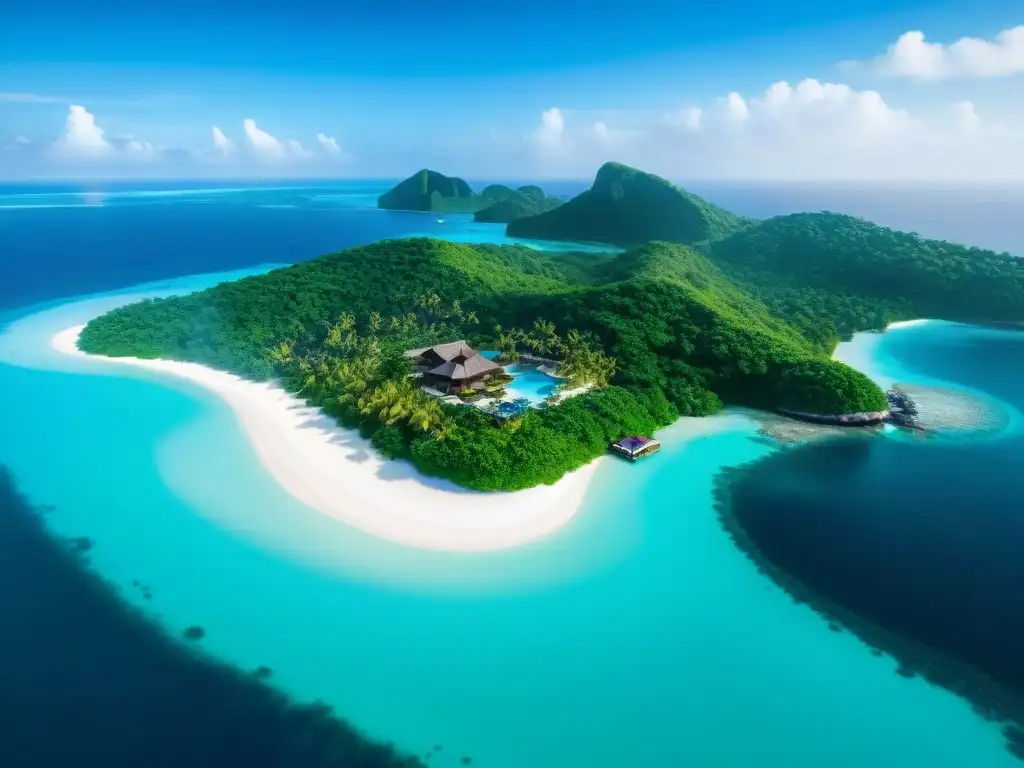Paraíso privado: isla exclusiva con villas de lujo y playas de ensueño Exclusiva isla privada con villas de lujo y piscinas infinitas en aguas turquesas